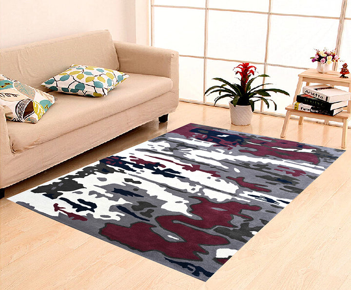 Modern & Abstract design wool Area Rug for living room, 5 x 8 ft. and 8 x 10 ft. Red & blue color,