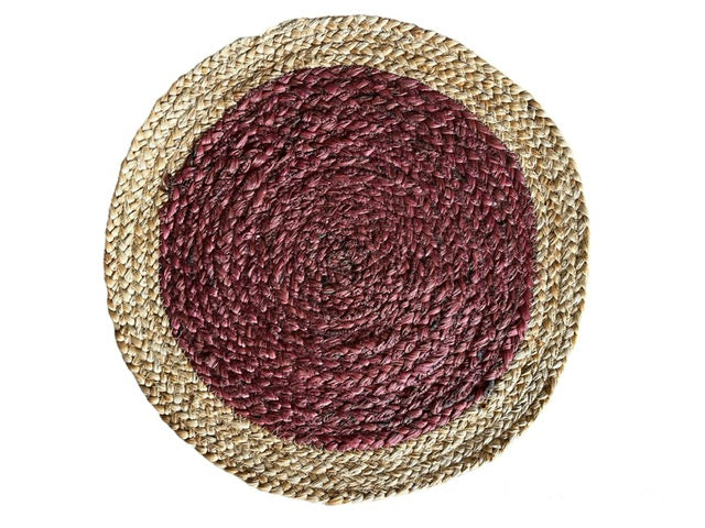 Hand made Round Jute placemats Orange, Beige, White, purple and Multicolor dinner placemats, Kitchen placemats