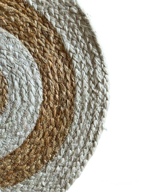 Hand made Round Jute placemats Orange, Beige, White, purple and Multicolor dinner placemats, Kitchen placemats