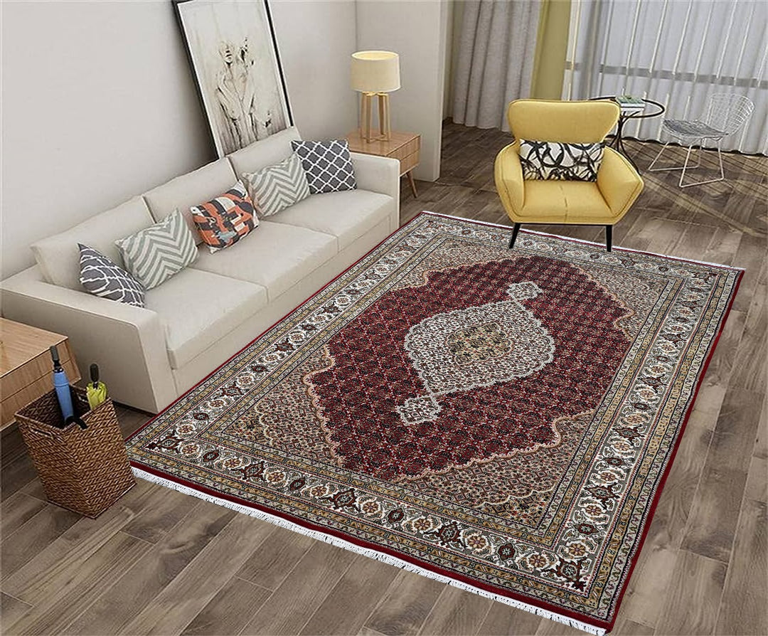 Hand Made Wool Rugs In Mahi-Tabriz design