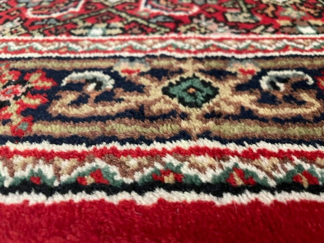 Handmade Bijar Nain wool Rug Runner 2.5 wide, Hand knotted Runner, Red & Maroon runner