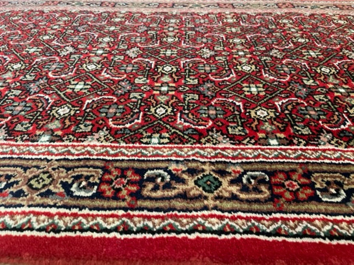 Handmade Bijar Nain wool Rug Runner 2.5 wide, Hand knotted Runner, Red & Maroon runner