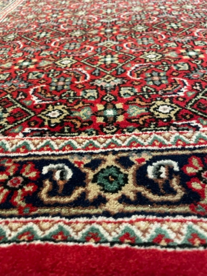 Handmade Bijar Nain wool Rug Runner 2.5 wide, Hand knotted Runner, Red & Maroon runner