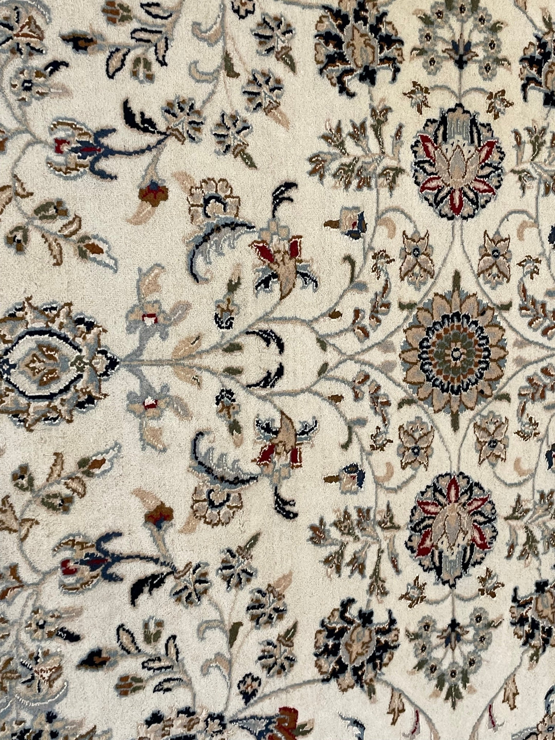 Premium Wool Area Rug, Blue and cream color, Indo Nain Kashan Design, Persian Area rug