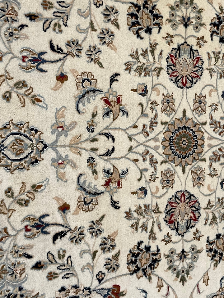 Premium Wool Area Rug, Blue and cream color, Indo Nain Kashan Design, Persian Area rug