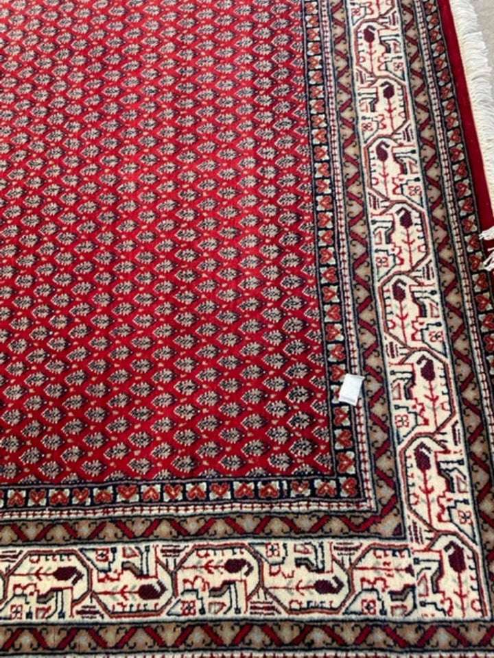 Handmade Persian Wool Area Rugs in Litchi(strawberry) design for Living room & Bedroom, in red & off white cream color