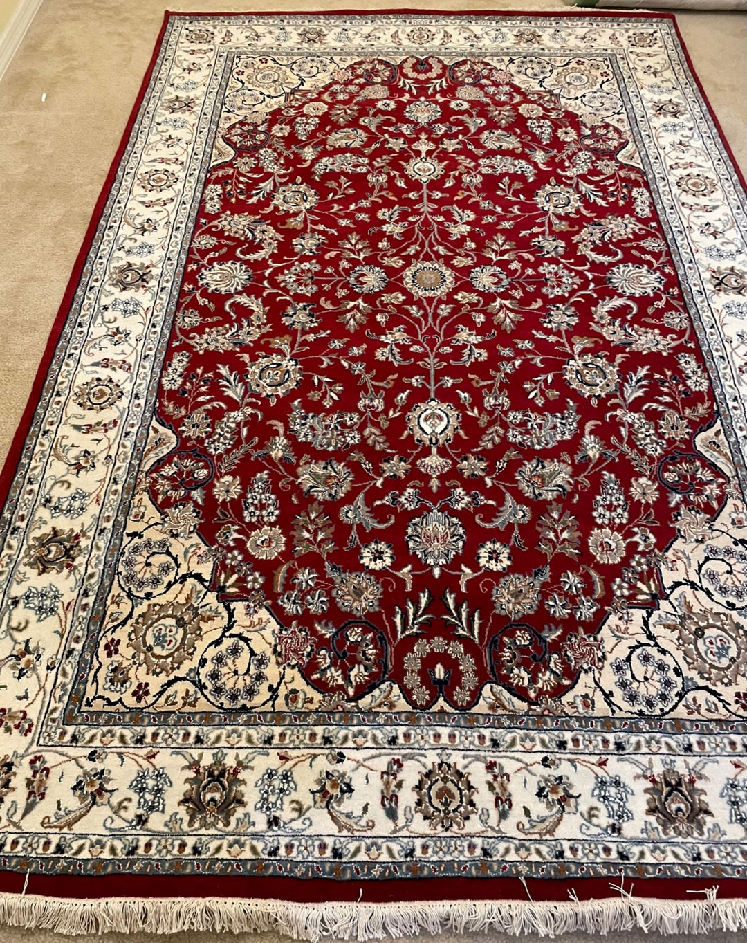 Handmade Wool Area Rug- indo kashan