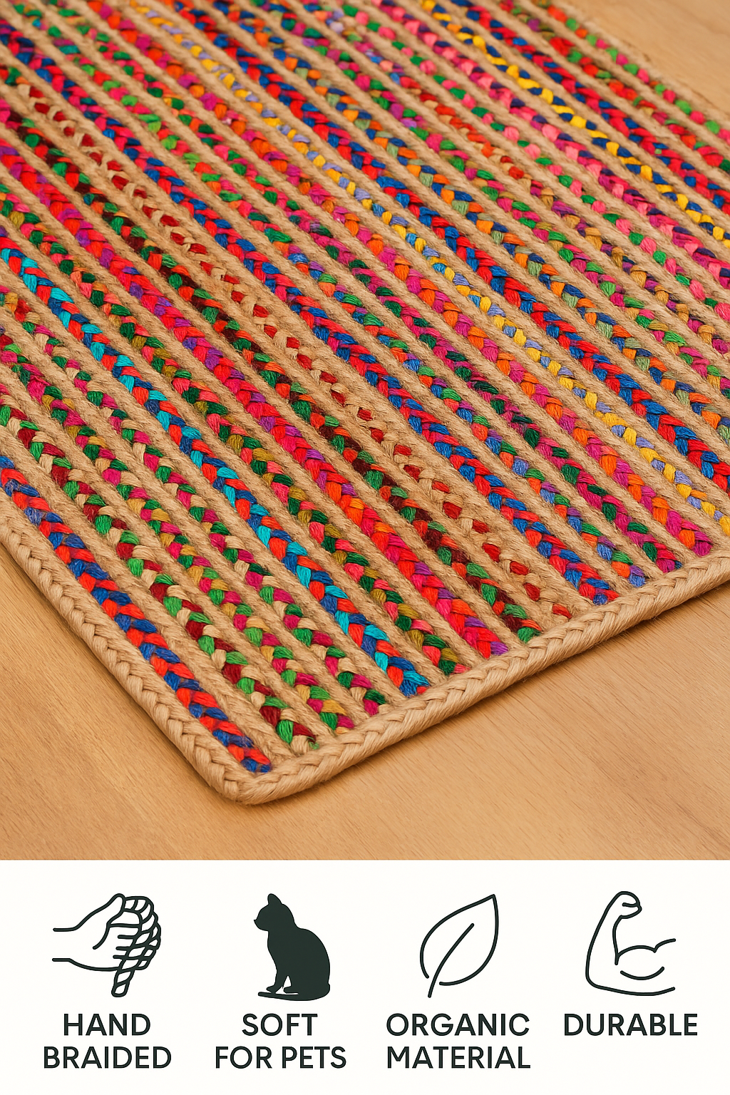 Multicolor Cotton Runner for hallway, entry way