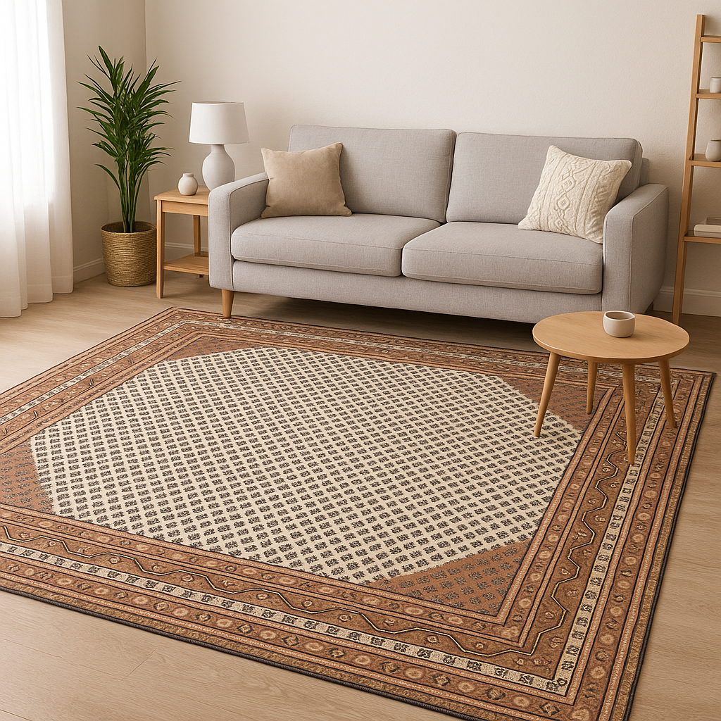 Handmade Persian Wool Area Rugs in Litchi(strawberry) design for Living room & Bedroom, in red & off white cream color