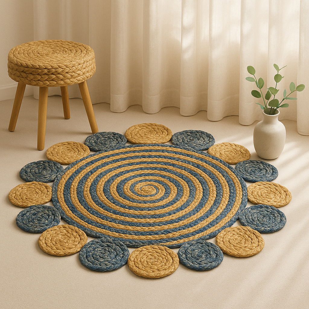 Round Area Rugs with circles for foyer, entryway, home decoration rugs in circular design