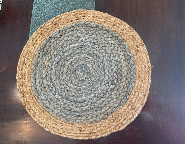 Hand made Round Jute placemats Orange, Beige, White, purple and Multicolor dinner placemats, Kitchen placemats