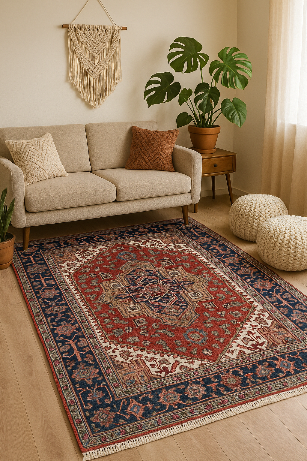 Rugs for Living Room Modern Area Rugs Tufted Moroccan Rug Handmade Wool Carpet for Bedroom Office Farmhouse Vintage Persian Rug Style