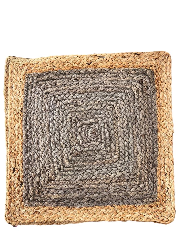 Handmade jute placemats in 4 color, Orange, Gray, Natural white, Purple with Beige color 15 in width, (set of 4)